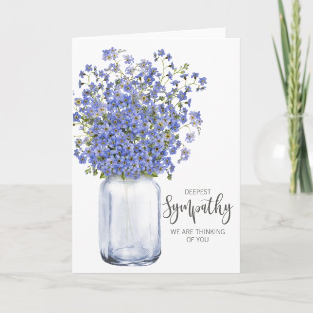 Cartão pensando em suas condolências, a perda amada (Frente)