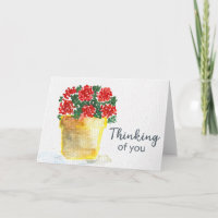Pensando em Você Aquarela Flores Vermelhas em Vaso