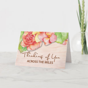 Cartão Pensando em você através das flores de Rosa de Mil