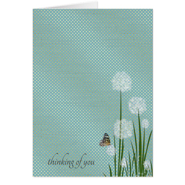 Cartão pensando em você borboleta na flor do sopro (Frente)