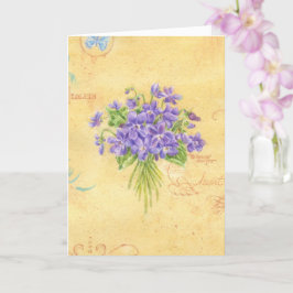 Cartão Pensando em você Buquê de carta violeta