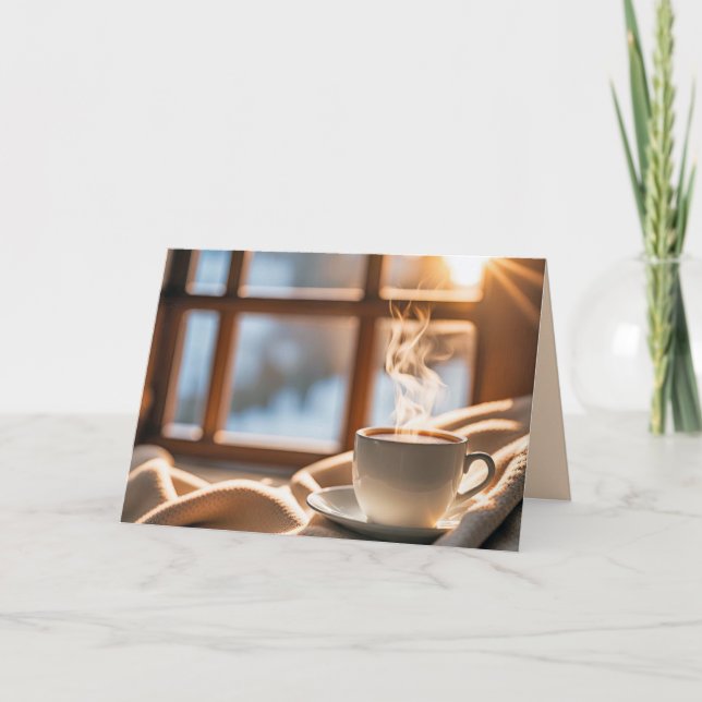 Cartão Pensando Em Você Café Por Janela (Frente)