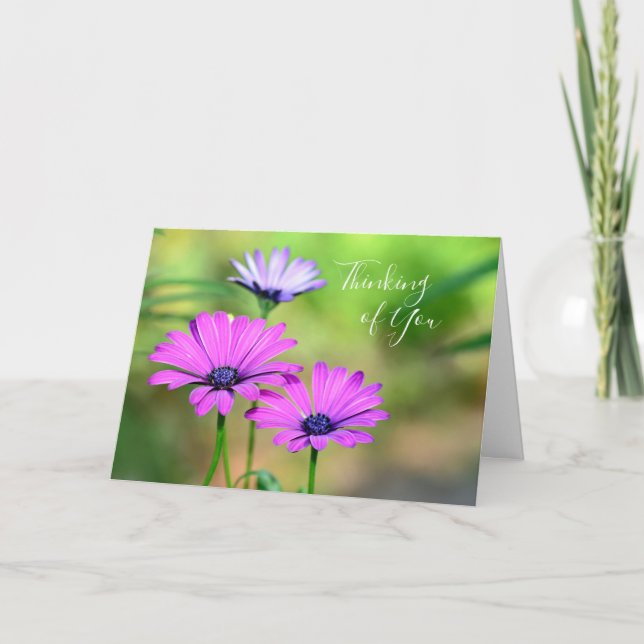 Cartão Pensando em você com flores (Frente)