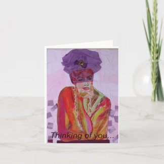 Cartão Pensando em você. dentro vazio.