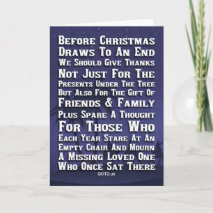 Cartão Pensando em Você e nos Seus no Natal