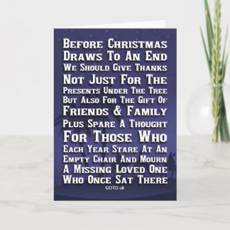 Cartão Pensando em Você e nos Seus no Natal