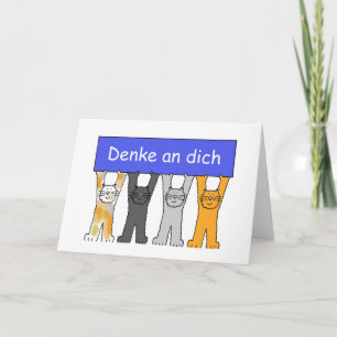 Cartão Pensando em você em Gatos de Cartoon Alemães