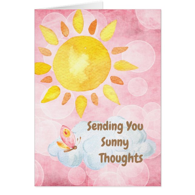 Cartão Pensando em você em Watercolor (Frente)