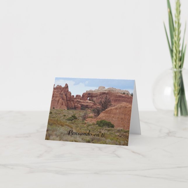 Cartão Pensando em você, espanhol (Frente)