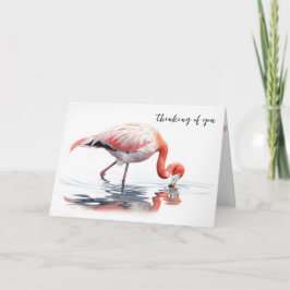 Cartão Pensando em você Flamingo