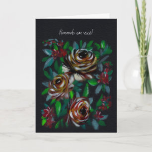 Cartão Pensando em Você Floral Simpatia Português
