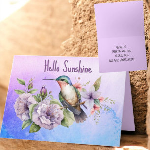 Cartão Pensando em você, Hummingbird e Floral Personaliza