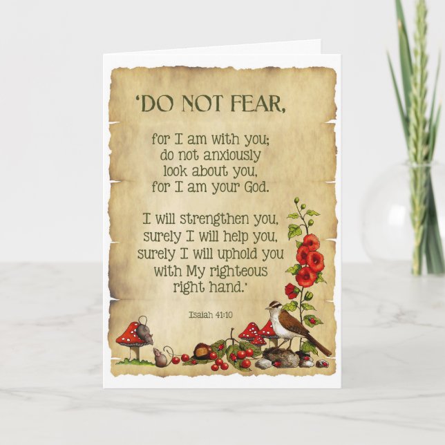 Cartão Pensando em você: Isaiah 41:10, Arte Natural Origi (Frente)
