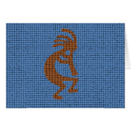 Cartão Pensando em você Mosaico Fluto Kokopelli Tradicion