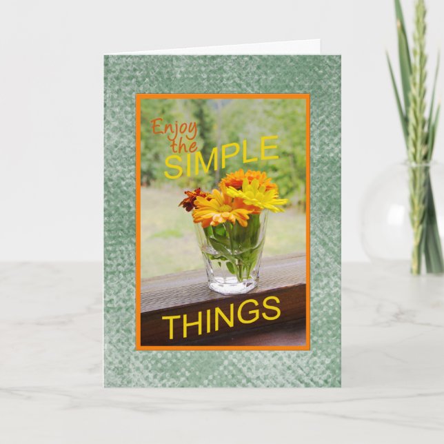 Cartão Pensando em Você Motivação Margaridas  Foto Person (Frente)