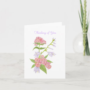 Cartão Pensando em você, notecard para personalizar