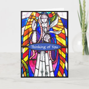Cartão Pensando em você. Pensamentos com você.