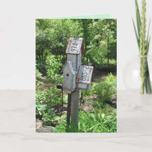 Cartão Pensando Em Você Vintage Birdhouses