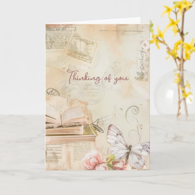 Cartão Pensando em Você Vintage Sonhador  (Flor Amarela)