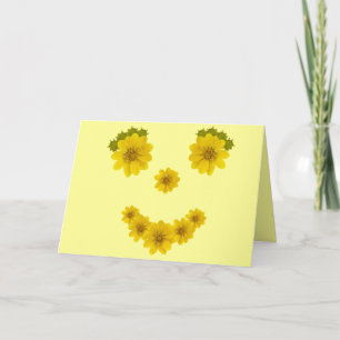 Cartão Pensando no seu feliz sorriso de flor da face