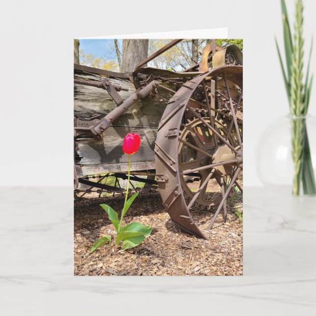 Cartão Pensando no seu velho vagão e no túmulo vermelho (Frente)