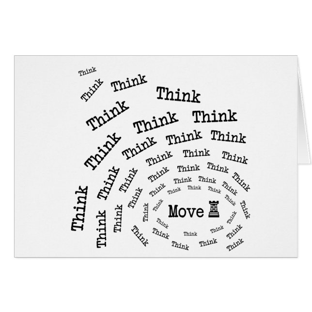 Cartão Pensar-Movimento da xadrez (W) (Frente Horizontal)