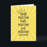 Cartão pensar positivo sente uma saúde mental positiva<br><div class="desc">Projetado pela Arty Apple Limited</div>
