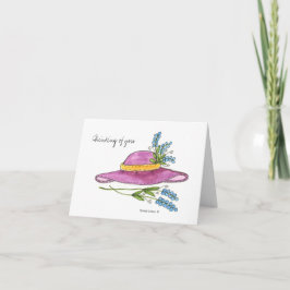 Cartão Pense na placa de anotação do Vazio You*Pink Hat