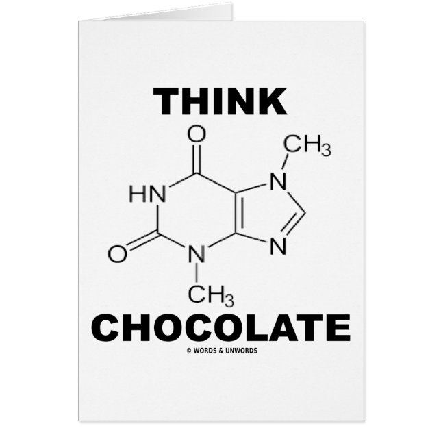 Cartão Pense o chocolate (a química da molécula do (Frente)