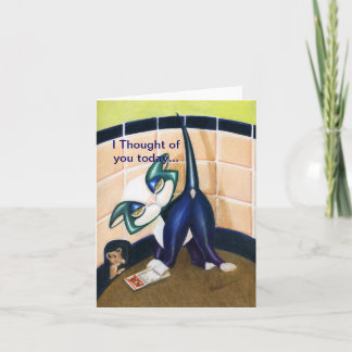 Cartão Pensei em você hoje, bilhete de nota, por Alma Lee