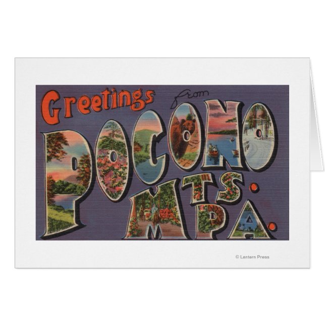 Cartão Pensilvânia - Pocono Mountians (Frente Horizontal)