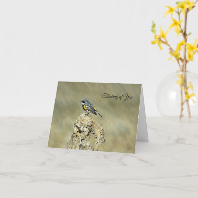 Cartão Pensky Warbler - Pensando em Você (Flor Amarela)