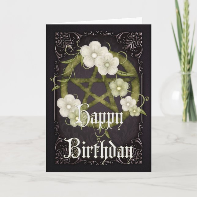 Cartão Pentagrama 1 Wicca - Parabéns (Frente)