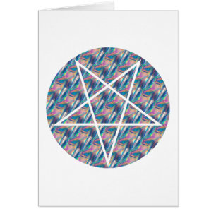 Cartão pentagrama de holograma