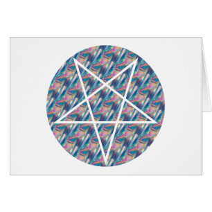 Cartão pentagrama de holograma