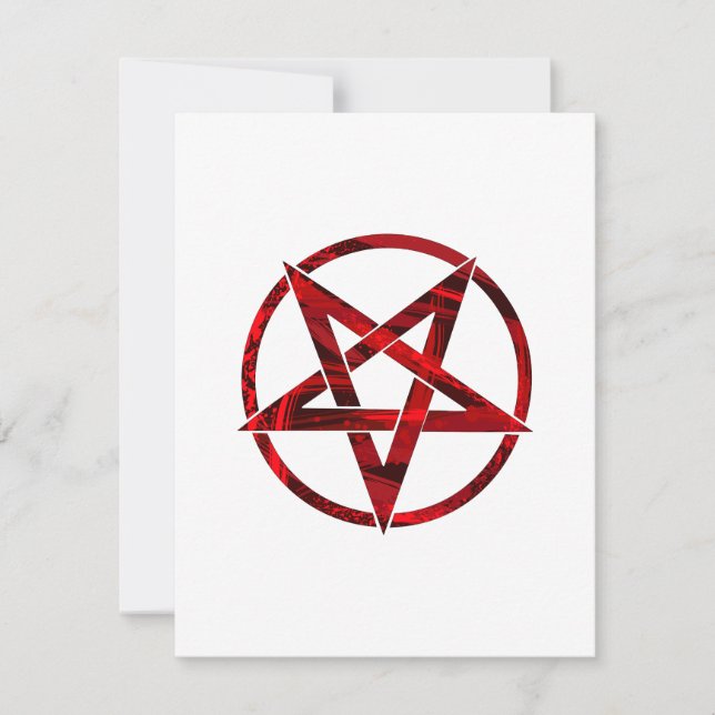 Cartão Pentagrama do Diabo Vermelho (Frente)