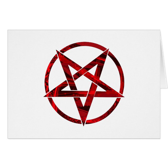 Cartão Pentagrama do diabo vermelho (Frente horizontal)