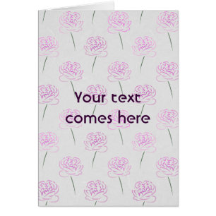 Cartão peônias cor-de-rosa
