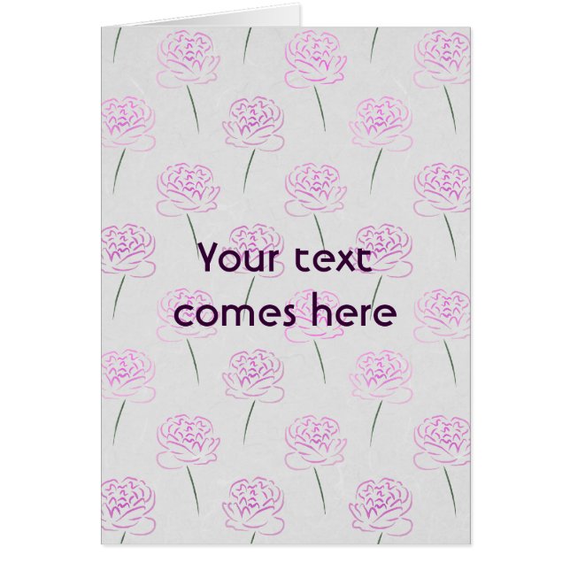 Cartão peônias cor-de-rosa (Frente)