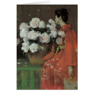 Cartão Peônias por William Merritt Chase, Arte Fino Vinta