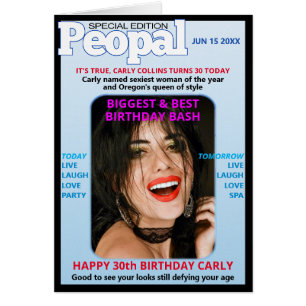 Cartão Peopal Mag Parody-Birthday-Upload Foto-Moderno-Div