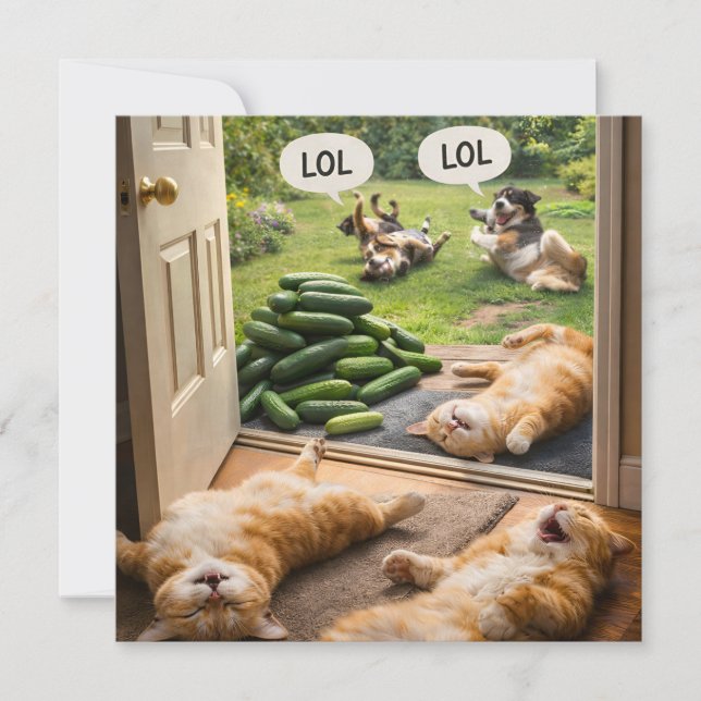 Cartão Pepinos brincadeira errada (Frente)