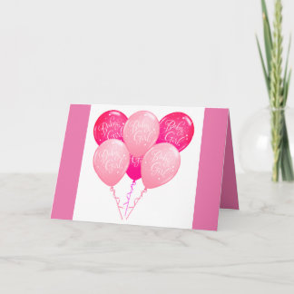 Cartão Pequena Alegria Rosa Menina Bebê Parabéns
