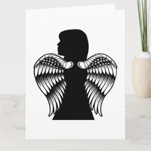 Cartão Pequena Angel Child Silhouette fantasia arte