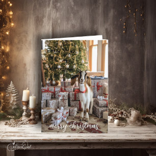 Cartão Pequena Boi Capturada para o Natal