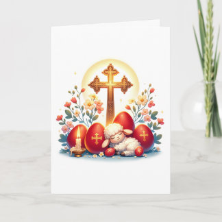 Cartão Pequena Celebração de Páscoas Ortodoxas de Lamb