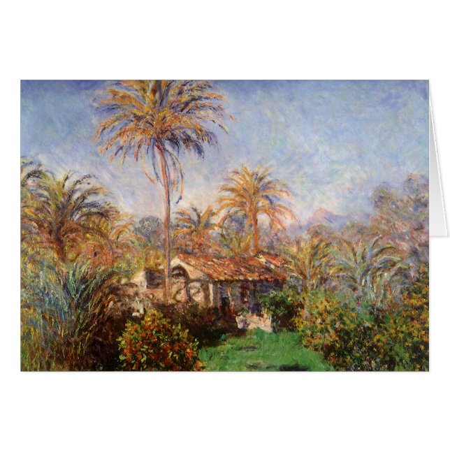 Cartão Pequena Fazenda em Bordighera por Claude Monet (Frente Horizontal)