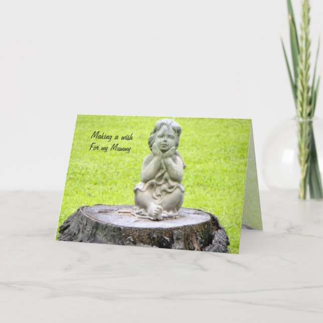 Cartão Pequena Fazer Um Desejo Para O Dia de as mães Da M (Frente)