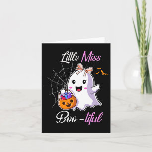 Cartão Pequena Miss Boo Bonita Engraçada Feira de Hallowe
