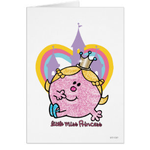 Cartão Pequena Miss Princesa Posicionando Com Castle & He